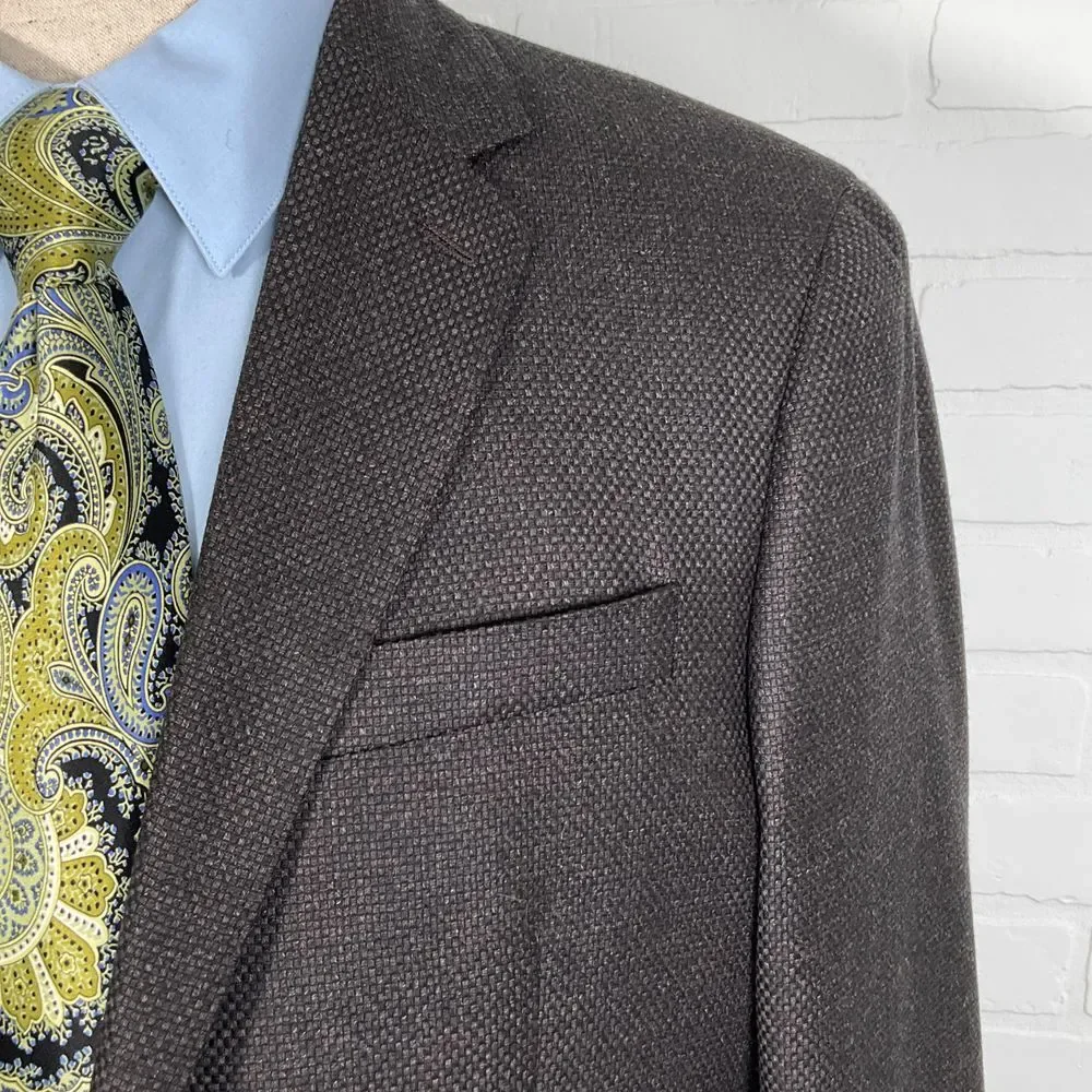Ticknors TailoRed Blazer Men 43 Gray Textured Cashmere Reda Wool Italian VTG